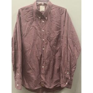 Billy Reid Button Down Shirt Mens XL Plaid Standard Cut Preppy Casual Designer